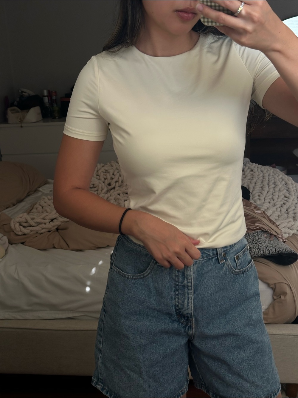 Classic Women's Short Sleeve Crewneck Top - White